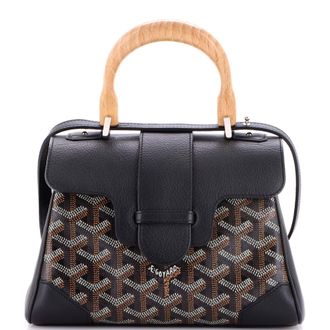 Goyard Saigon Top Handle Bag Coated Canvas with Leather Mini