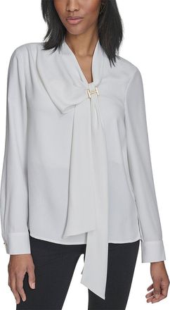 Halston Heritage Neck Tie Blouse
