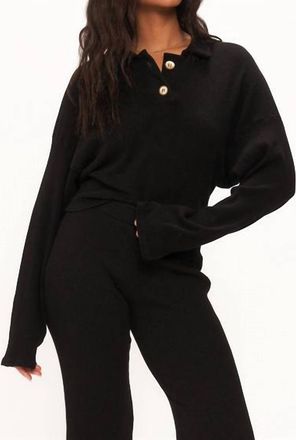 Bloomingdale's Sure Shot Collared Sweater In Black