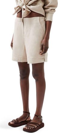 French Connection Birdie Linen Blend Tailored Shorts in Wild Wheat at Nordstrom Rack, Size 0