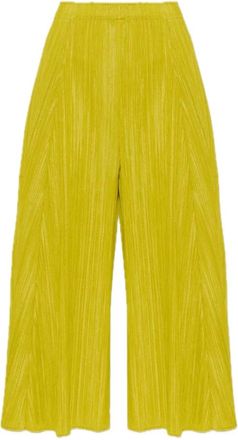Issey Miyake Broeken, Dames, Groen, M, Wide Broeken