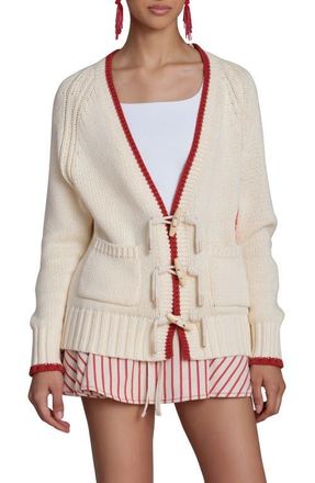 Avec Les Filles Intarsia Lobster Cardigan in Ivory Multi at Nordstrom, Size X-Small