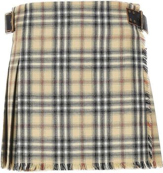 Burberry Check wool mini skirt Woman 6