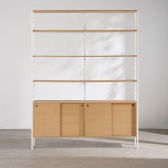 Maisons du monde Estanter&iacute;a industrial de 4 puertas correderas y acero 153 cm