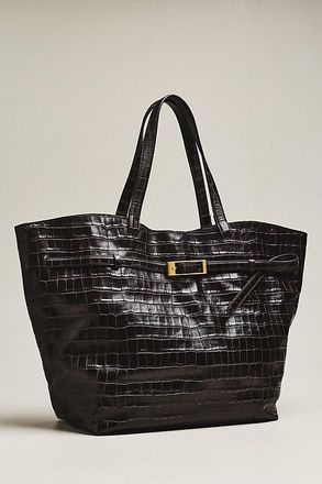 Anine Bing Elly Leather Embossed Large Tote Bag
