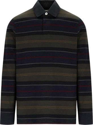 Barbour Frith Rugby Shirt met Strepen - Heren - Tops - Veelkleurig - Maat: L Katoen