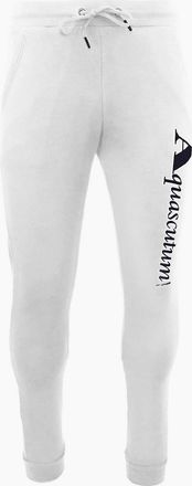 Aquascutum Mens Logo Print Ribbed Cuff Slim Joggers - White - Size: 37/36/32