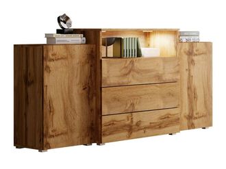 Mirjan24 Mobilier1 - C&oacute;moda Sarasota 127, Roble Wotan, Con Cajones Y Puertas, N&uacute;mero De Cajones: 0, 81x150x39cm