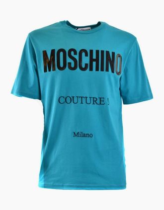 Moschino Mens Moschino Couture Gloss Logo Green T-Shirt - Size: 44