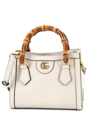 Gucci Borsa a tracolla Diana NM Bamboo mini in pelle con manico - Bianco