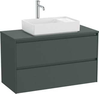 Roca Roca - Mueble Base De Dos Cajones Para Lavabo Sobre Encimera Ona Color: Verde Mate