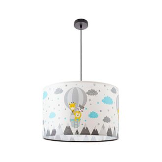Paco Home Paco Home - L&aacute;mpara Techo De Suspensi&oacute;n Cuarto Infantil Bomberos Polic&iacute;a Carretera E27 L&aacute;mpara Colgante - Negro, Dise&ntilde;o 6 (&oslash;45,5 Cm)