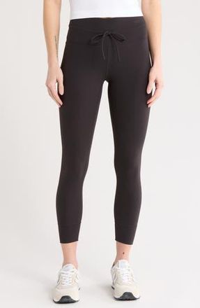 Zella Perform High Waist Drawstring Leggings in Black at Nordstrom Rack, Size Medium