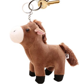 Generic Plush Horse Keychain - Soft Animal Keychain, Cute Horse Charm | Small Stuffed Horse Keyring, ponyy Key Holder, minii Horse Pendant Bags Horse Keychain