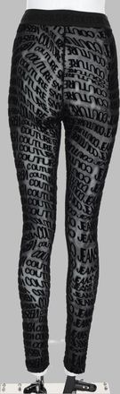 Versace Jeans Couture Womens Logo Print Leggings Black Polyester Trousers
