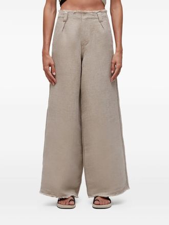 Osklen frayed wide-leg trousers - Neutrals