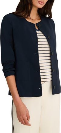 Nic+Zoe Collarless Jacket in Dark Indigo at Nordstrom, Size Xx-Large