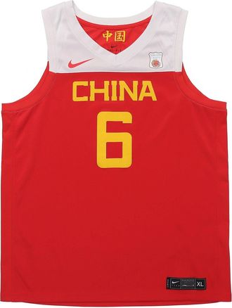 Nike Mens Nike China Team Away Guo Ailun Basketball Red Jersey AV3823-640