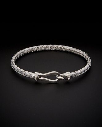 Meshmerise 18K Over Silver 0.1 Ct. Tw. Diamond Bangle Bracelet