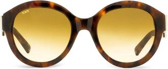 Tod's Occhiali da sole tondi con effetto tartarugato - Marrone