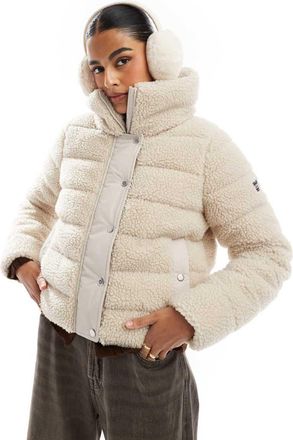 Barbour Francesca - Piumino in pile color crema-Bianco