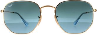 Ray-Ban Square Gold Blue Grey Gradient Sunglasses