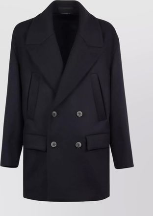 Giorgio Armani lapel collar double-breasted peacoat