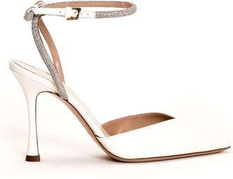 Ninalilou Slingback Pumps - Dames - Pumps - Wit - 36 EU - Leer - Schoenen