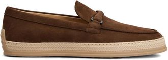 Tod's Loafers in Nubuck - Heren - Loafers - Bruin - 43 1/2 EU - Leer - Schoenen