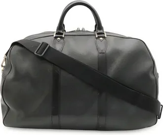 Louis Vuitton Ardoise Black White Taiga Leather Boston Bag Shoulder Bag (Pre-Owned)
