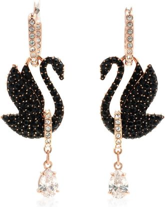 Swarovski Black Swan Drop Earrings