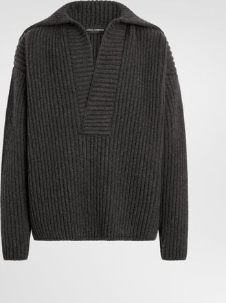 Dolce & Gabbana Cashmere Sweater - Man Sweaters And Cardigans Gray Xs