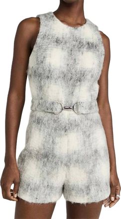 Amanda Uprichard Hazel Wool Belted Romper In Manderlay Wool