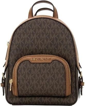 Michael Kors Michael Kors Jaycee Mini XS Brown Signature PVC Zip Pocket Shoulder Backpack Womens Bag