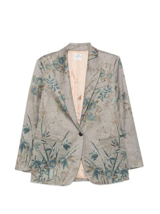 Forte_Forte bedruckte einreihige Jacke