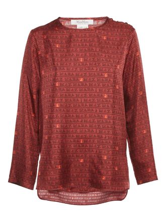 Max Mara Top met ronde hals en lange mouwen - Rood