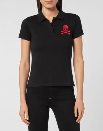 Philipp Plein Polo Shirt Women in Black at Nordstrom, Size X-Large