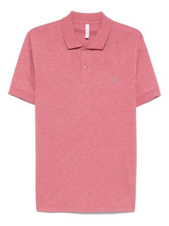 Sun 68 logo-embroidered polo shirt - men - Linen/Flax/Cotton - M - Pink