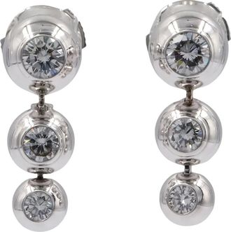 Cartier diamond-embellishment earrings - women - White Gold/Diamond - One Size - Silver