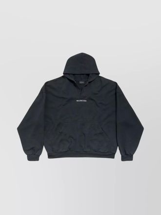 Balenciaga cotton logo-embroidered hoodie