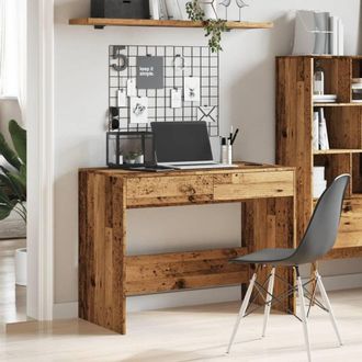 Berkfield Home Durable Desk Old Wood 101x50x76.5 cm Engineered Wood in Brown