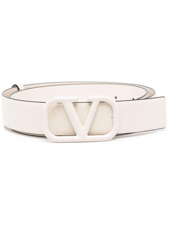 Valentino Garavani VLogo leather belt - Neutrals
