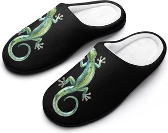 Generic Gecko Greencolor Slippers Men Winter Warm Cotton Anti-Slip Indoor Slip-Ons House Shoes