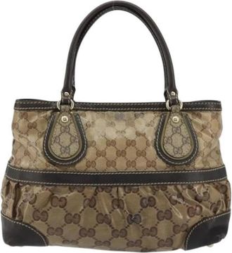 Gucci Pre-owned Vintage Handbag - Dames - Vintage Handtas - Beige - ONE Size - Leer - Vintage