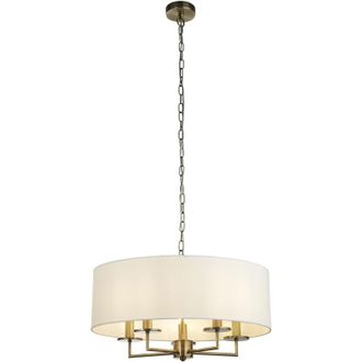 Searchlight Lampadario Contemporaneo Knightsbridge Acciaio Ottone 5 Luci E14