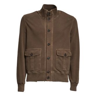 Circolo 1901 Cardigans, male, Brown, Size: S Bomber in felpa