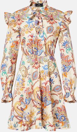Etro Abito corto in cotone con stampa