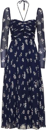 Self Portrait Midi Dresses, female, Blue, 3XS, Elegant long dress with blue fantasy print