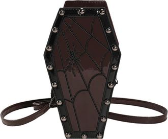 Generic Women Coffin Satchel Purse Strap Adjustable Gothic Crossbody Bag Novelty Spider Crossbody Pouch Casual Satchel Bag Halloween Sling Purse (Style 8)