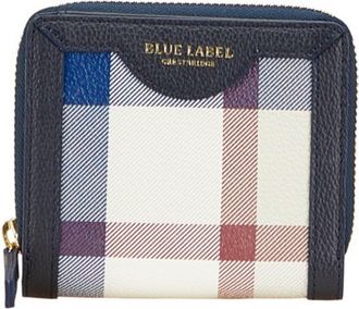 Burberry Blue Multi-Color Navy Leather Wallet (Bi-Fold) (Pre-Owned)